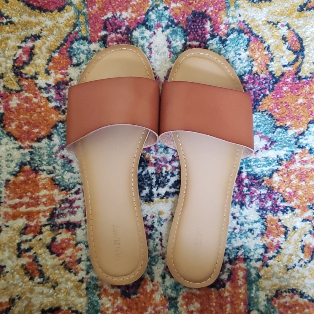 Old Navy Cognac Slides